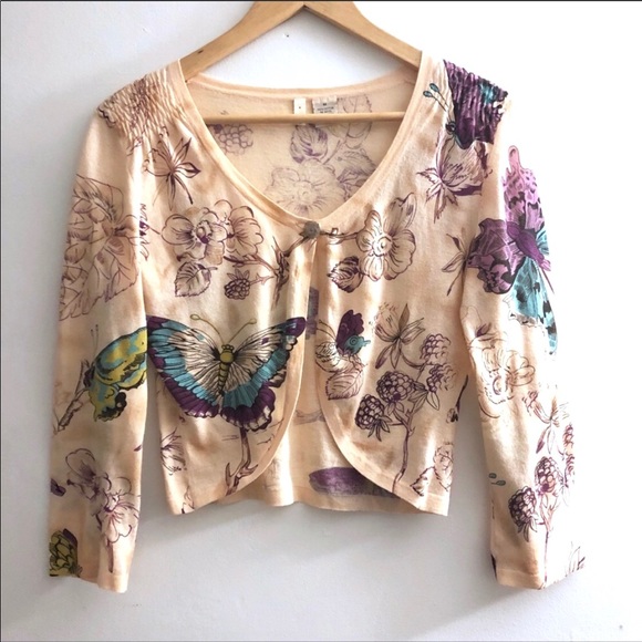 floral print cropped cardigan